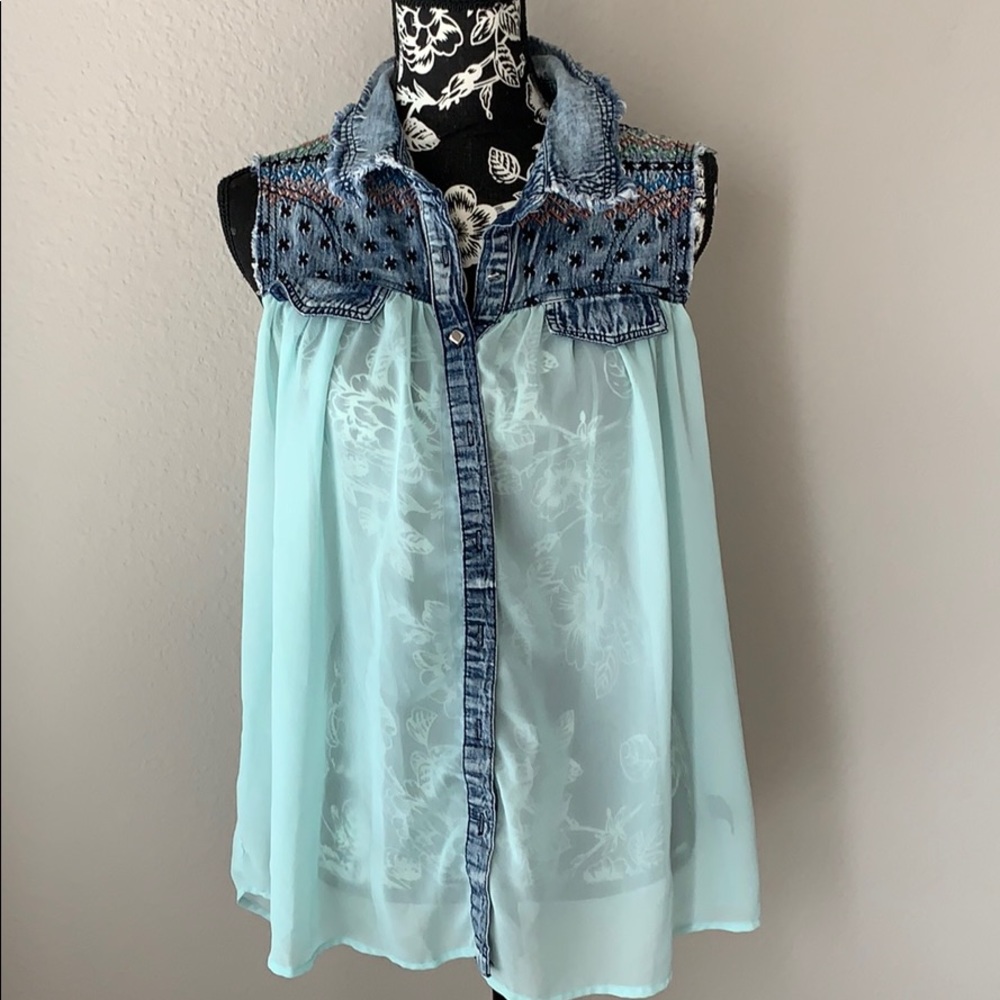 Buckle button down blouse